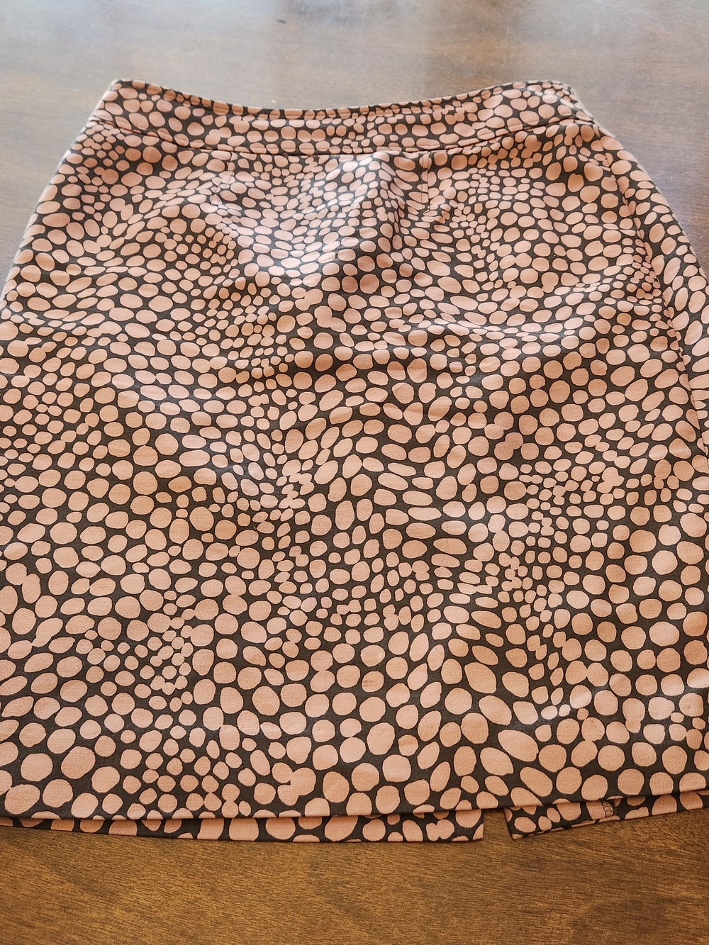 Ann Taylor Tan and Brown Pebble-Print Pencil Skirt